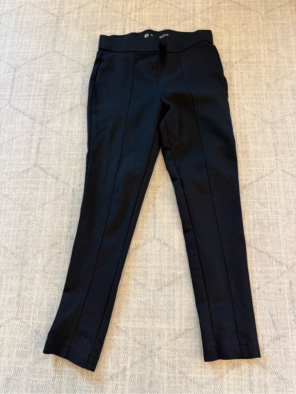 Anne Klein Black Ponte Pull On Pants Size M Slim Skinny